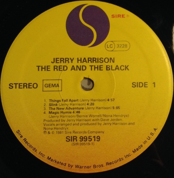 Jerry Harrison - The Red And The Black (LP, Album)