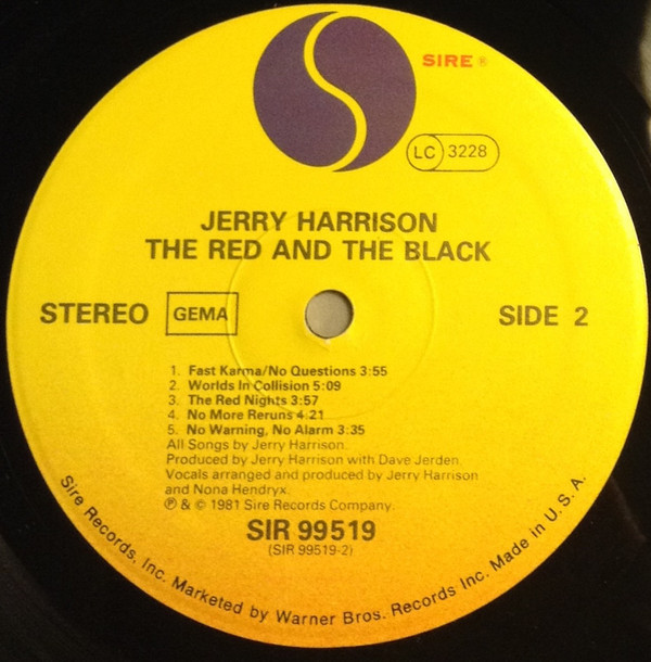 Jerry Harrison - The Red And The Black (LP, Album)