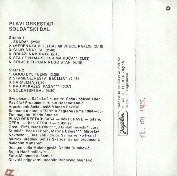 Plavi Orkestar - Soldatski Bal (Cass, Album)