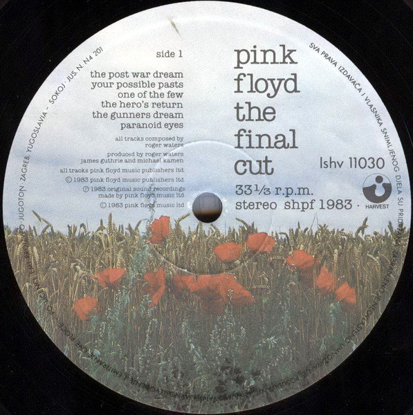 Pink Floyd - The Final Cut (LP, Album, Gat)
