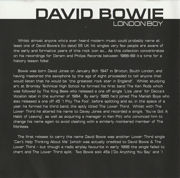 David Bowie - London Boy (CD, Comp, RE)