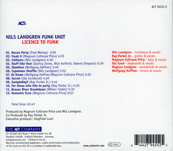 Nils Landgren Funk Unit - Licence To Funk (CD, Album)