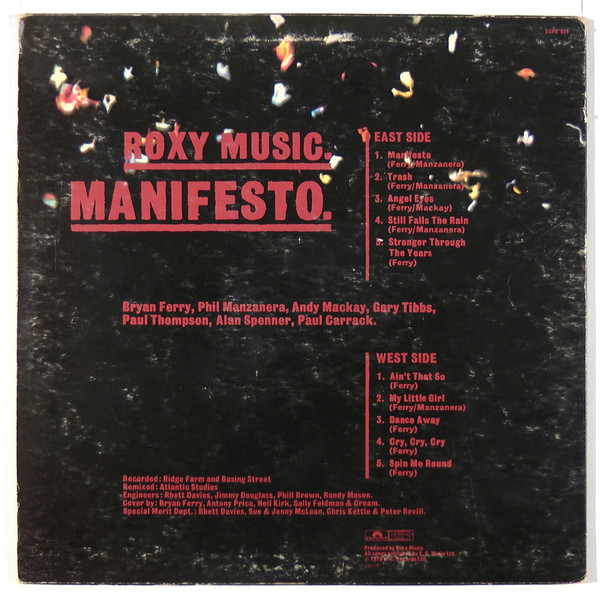 Roxy Music - Manifesto (LP, Album, Pic)