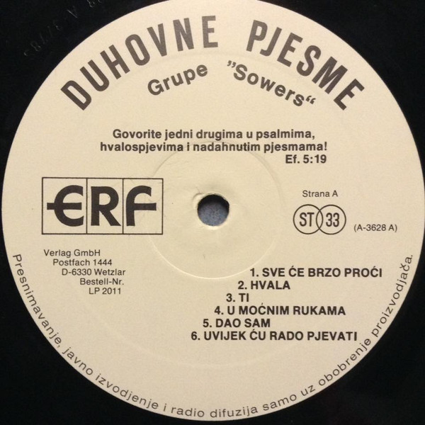 Grupe Sowers* - Duhovne Pjesme (LP, Album)