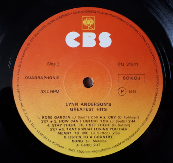 Lynn Anderson - Lynn Anderson's Greatest Hits (LP, Comp, Quad)