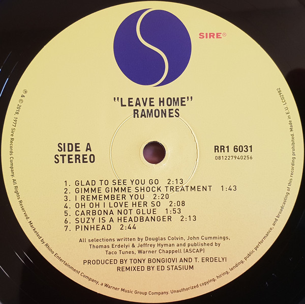 Ramones - Leave Home (LP, Album, RE, RM, 180)