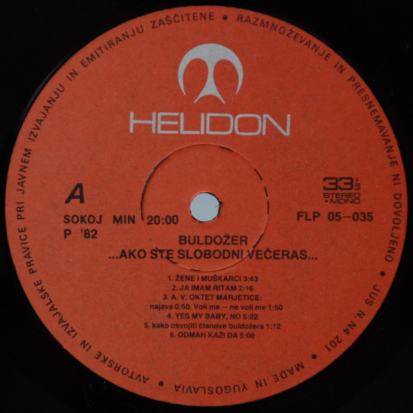 Buldožer - Ako Ste Slobodni Večeras (2xLP, Album)