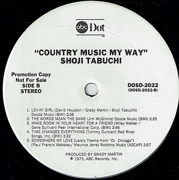 Shoji Tabuchi - Country Music My Way (LP, Album, Promo, Cop)