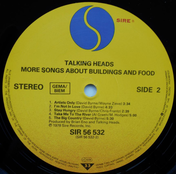 Talking Heads - More Songs About Buildings And Food (LP, Album, RE)