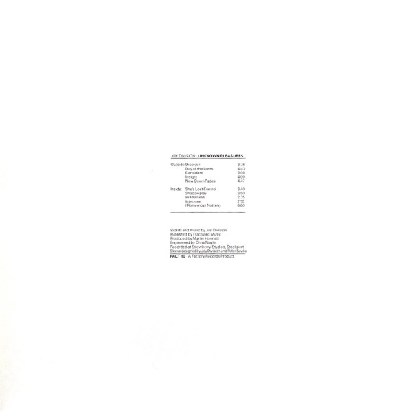 Joy Division - Unknown Pleasures (LP, Album, RE, RM, 180)