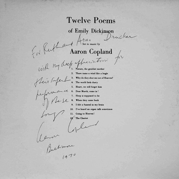 Ruth Drucker, Aaron Copland, Emily Dickinson - Twelve Poems by Emily Dickinson (LP)