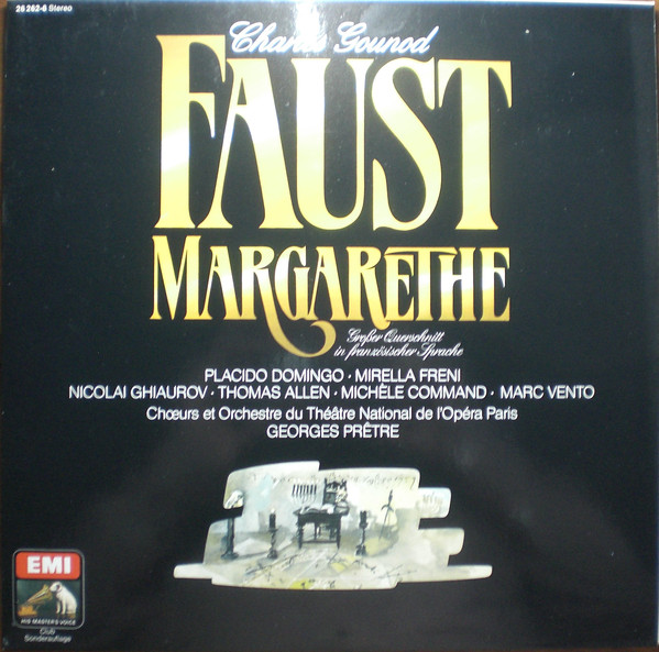 Charles Gounod • Placido Domingo • Mirella Freni • Nicolai Ghiaurov • Thomas Allen • Michèle Command • Marc Vento • Chœur* Et Théâtre National De L'Opéra Paris* • Georges Prêtre - Faust / Margarethe (Großer Querschnitt In Französischer Sprache) (LP, Club, RE, S/Edition)