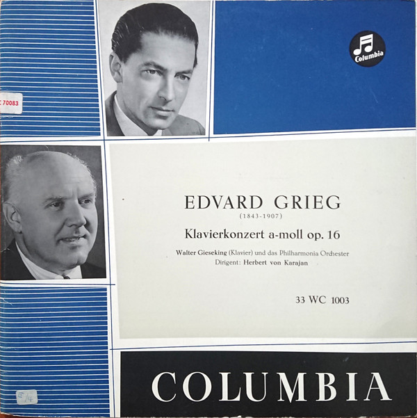 Edvard Grieg, Walter Gieseking, Herbert von Karajan, Philharmonia Orchester* - Klavierkonzert A-Moll Op. 16 (10
