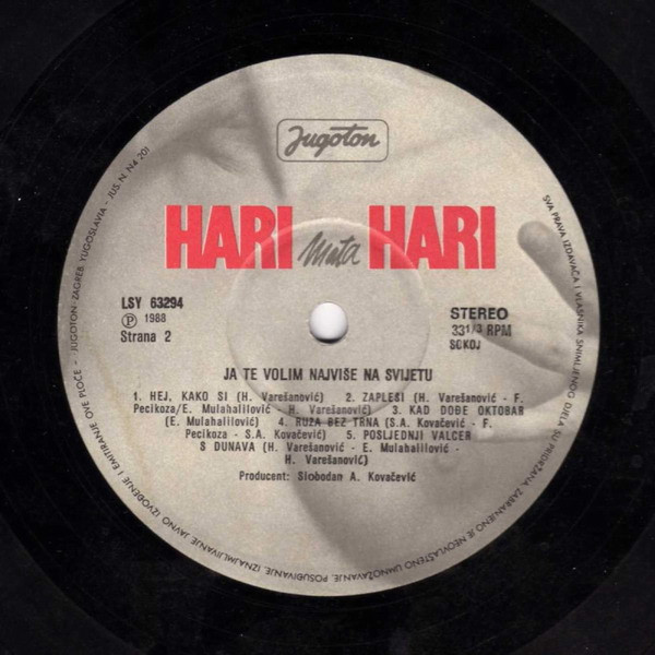 Hari Mata Hari - Ja Te Volim Najviše Na Svijetu (LP, Album)