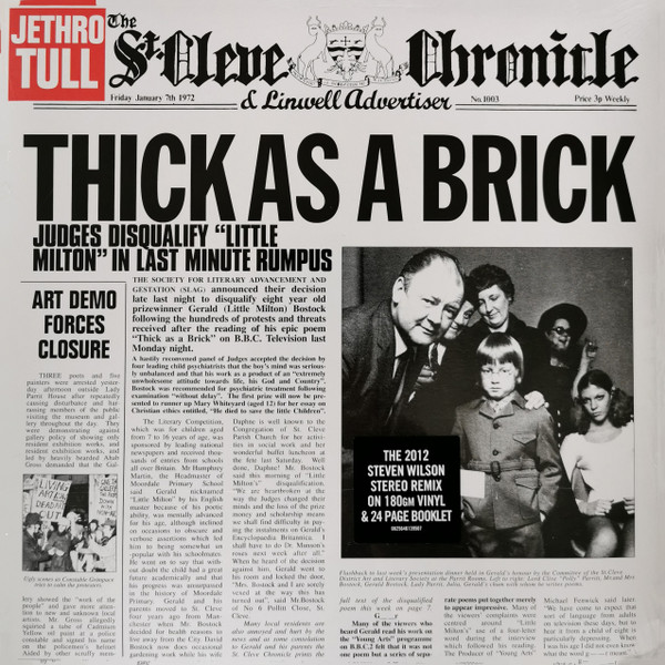 Jethro Tull - Thick As A Brick (LP, Album, RE, 180)