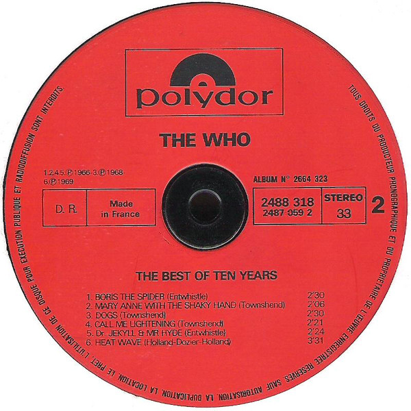 The Who - The Best Of The Last Ten Years / '64 - '74 (2xLP, Comp)
