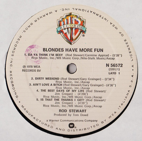 Rod Stewart - Blondes Have More Fun (LP, Album, Gat)