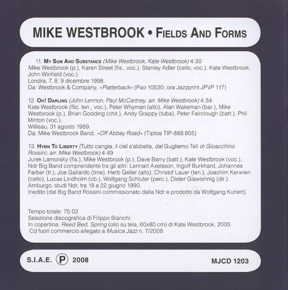 Mike Westbrook - Fields And Forms (CD, Comp)