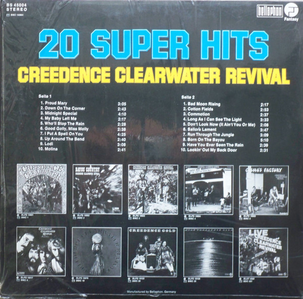 Creedence Clearwater Revival - 20 Super Hits (LP, Comp, RE)