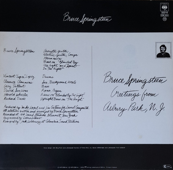 Bruce Springsteen - Greetings From Asbury Park N.J. (LP, Album, RE)