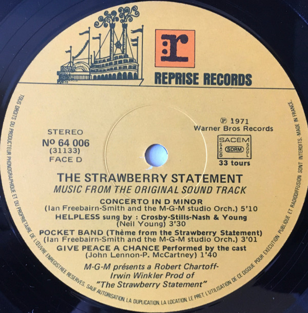 Various - The Strawberry Statement (2xLP, RE)
