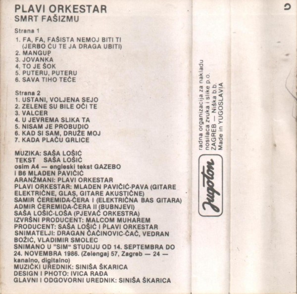 Plavi Orkestar - Smrt Fašizmu ! (Cass, Album)