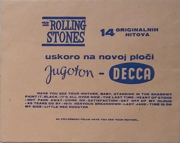 The Rolling Stones - Jesi Li Videla Svoju Majku, Devojčice, Kako Stoji U Senci (Have You Seen Your Mother, Baby, Standing In The Shadow) (Flexi, 6