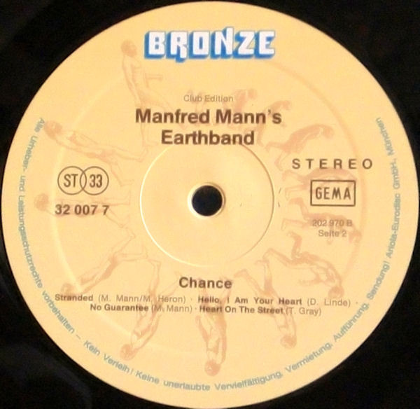 Manfred Mann's Earth Band - Chance (LP, Album, Club)