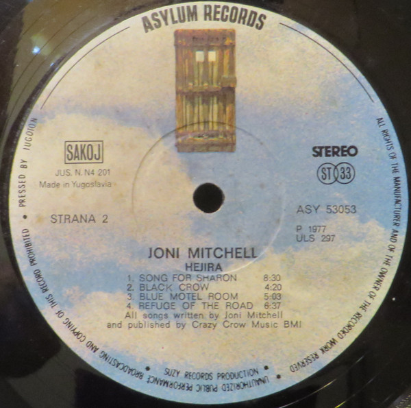 Joni Mitchell - Hejira (LP, Album, Gat)