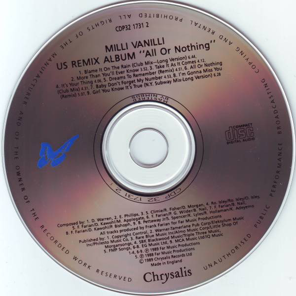 Milli Vanilli - All Or Nothing - The U.S. Remix Album (CD, Album)