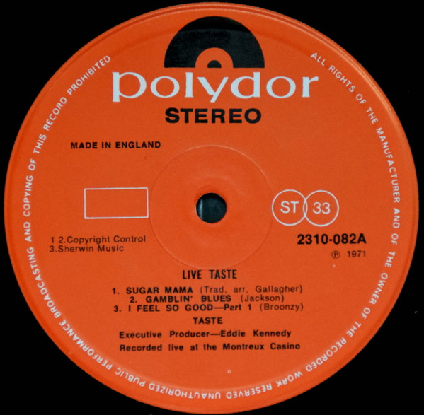 Taste (2) - Live Taste (LP, Album)