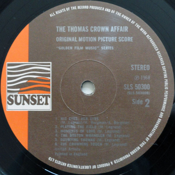 Michel Legrand - The Thomas Crown Affair (Original Motion Picture Score) (LP, Album, RE)