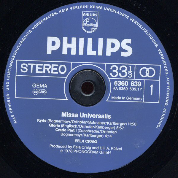 Eela Craig - Missa Universalis (LP, Album)
