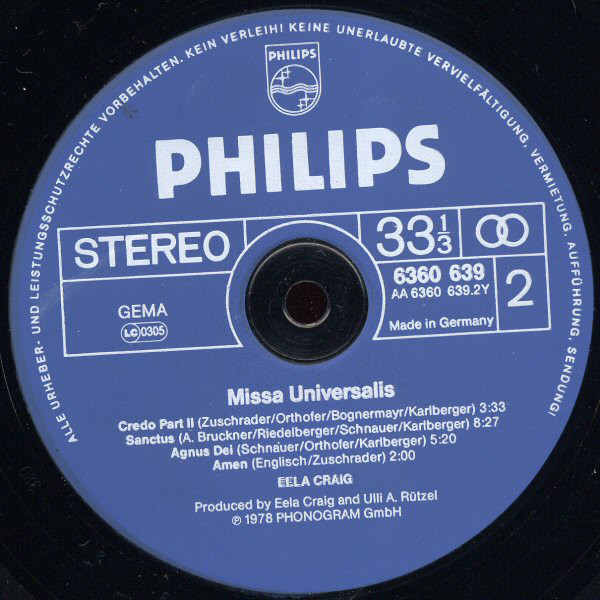 Eela Craig - Missa Universalis (LP, Album)