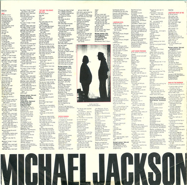 Michael Jackson - Bad (LP, Album, Gat)