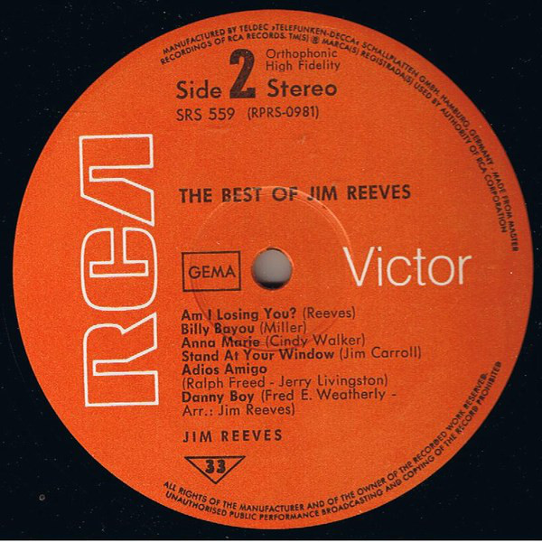 Jim Reeves - The Best Of Jim Reeves (LP, Comp, RE, Gat)