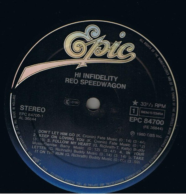 REO Speedwagon - Hi Infidelity (LP, Album)