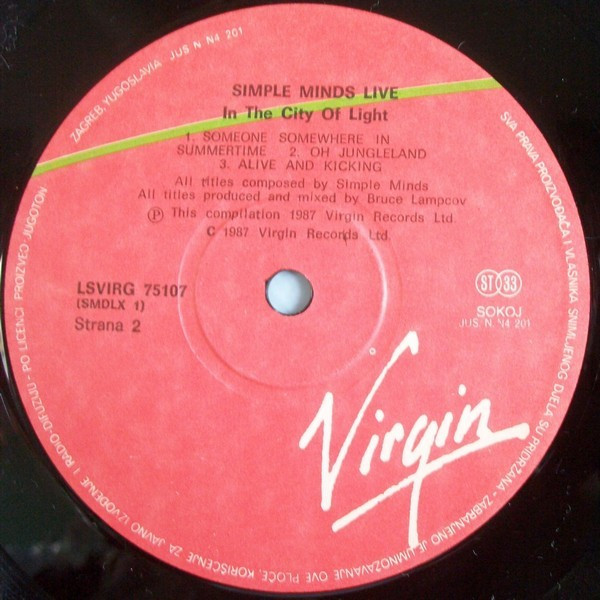Simple Minds - Live In The City Of Light (2xLP, Album)