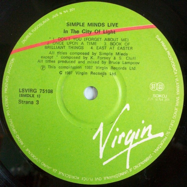 Simple Minds - Live In The City Of Light (2xLP, Album)