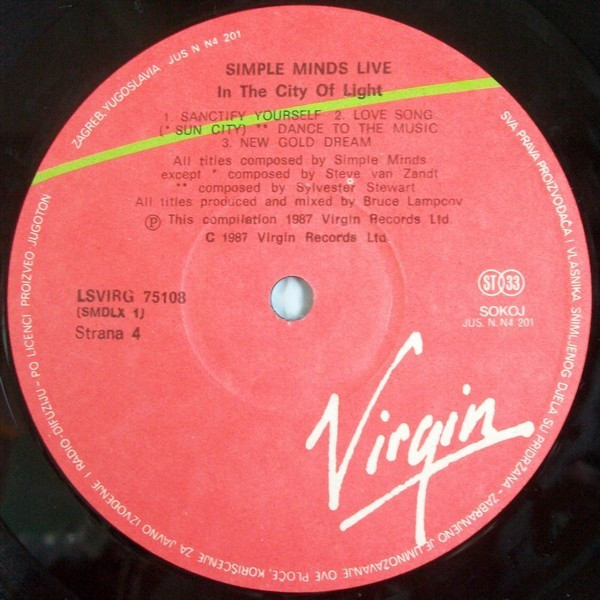 Simple Minds - Live In The City Of Light (2xLP, Album)