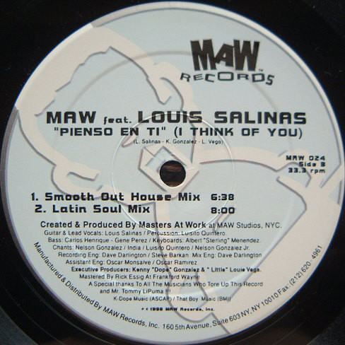 MAW* Featuring Louis Salinas* - Pienso En Ti (I Think Of You) (12