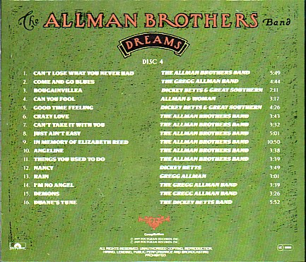 The Allman Brothers Band - Dreams (4xCD, Comp + Box)