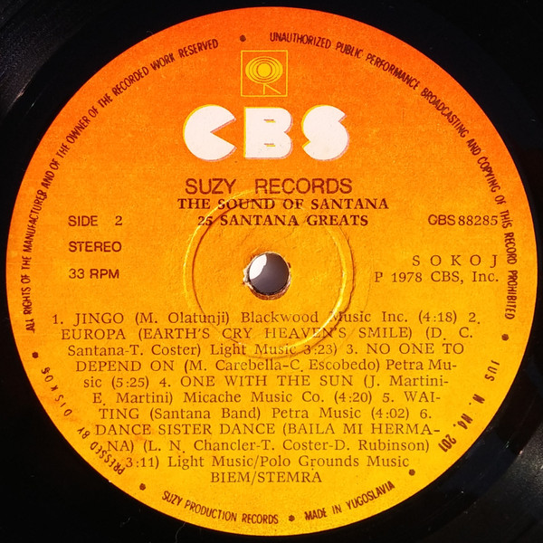 Santana - 25 Hits (The Sound of Santana - 25 Santana Greats) (2xLP, Comp, RP)