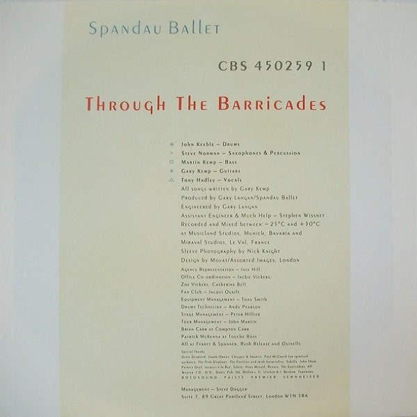 Spandau Ballet - Through The Barricades (LP, Album)