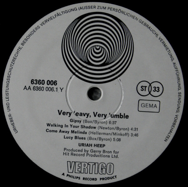 Uriah Heep - ...Very 'Eavy, ...Very 'Umble (LP, Album, Gat)