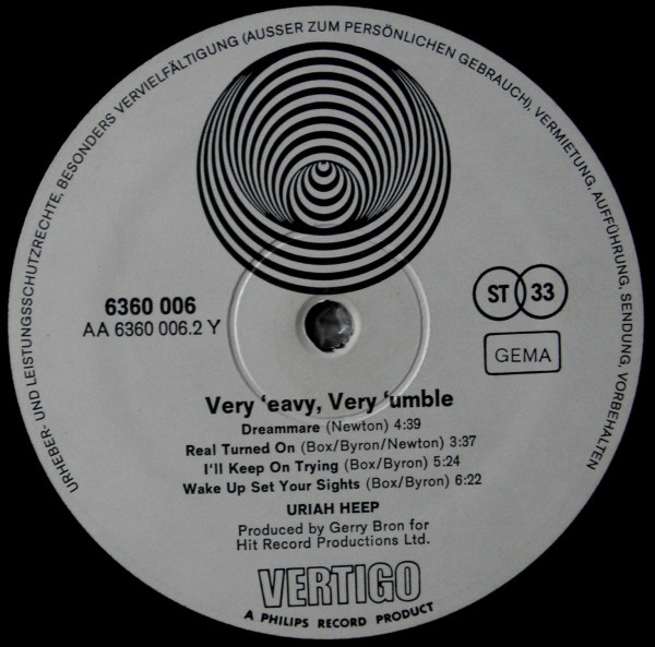 Uriah Heep - ...Very 'Eavy, ...Very 'Umble (LP, Album, Gat)
