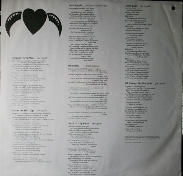 Jim Capaldi - Fierce Heart (LP, Album, Spe)