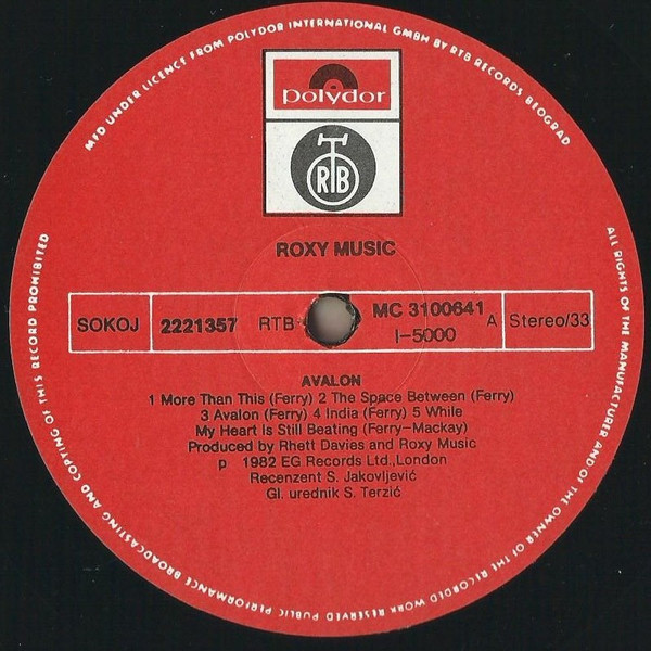 Roxy Music - Avalon (LP, Album)