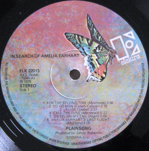 Plainsong - In Search Of Amelia Earhart (LP, RE)