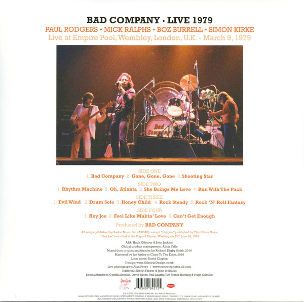 Bad Company (3) - Live 1979 (2xLP, Album, Ltd, Tra)